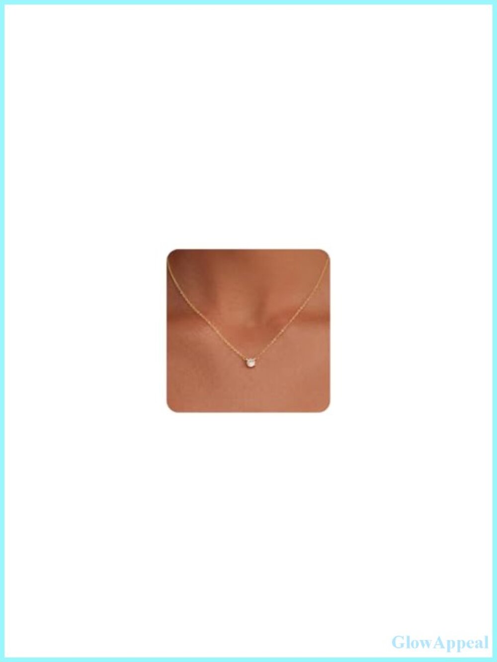 14k Gold Plated Cubic Zirconia Pendant Necklace Dainty